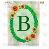 Green Ivy Monogram House Flag