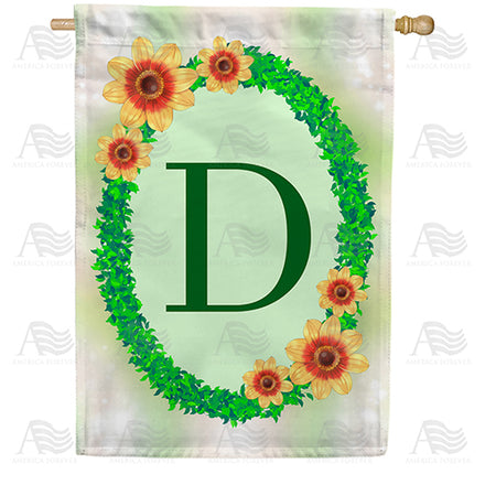 Green Ivy Monogram House Flag