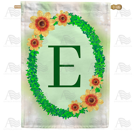 Green Ivy Monogram House Flag