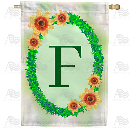 Green Ivy Monogram House Flag