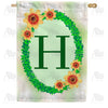 Green Ivy Monogram House Flag