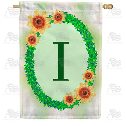 Green Ivy Monogram House Flag