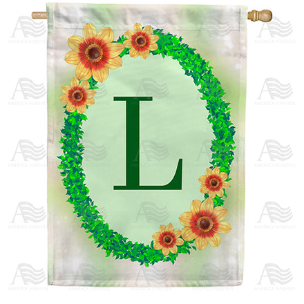 Green Ivy Monogram House Flag