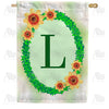 America Forever Green Ivy Monogram House Flag