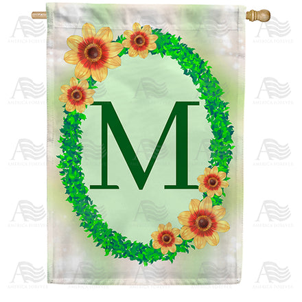 Green Ivy Monogram House Flag
