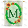 America Forever Green Ivy Monogram House Flag