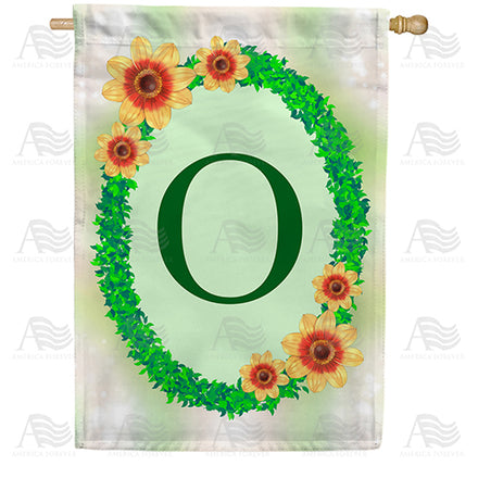 Green Ivy Monogram House Flag