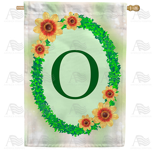 America Forever Green Ivy Monogram House Flag