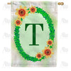 America Forever Green Ivy Monogram House Flag