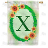 America Forever Green Ivy Monogram House Flag
