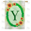 America Forever Green Ivy Monogram House Flag