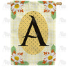 America Forever Yellow Gingham Daisies Monogram House Flag
