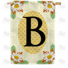 America Forever Yellow Gingham Daisies Monogram House Flag