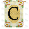 America Forever Yellow Gingham Daisies Monogram House Flag