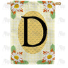 America Forever Yellow Gingham Daisies Monogram House Flag