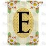 America Forever Yellow Gingham Daisies Monogram House Flag