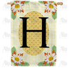 America Forever Yellow Gingham Daisies Monogram House Flag