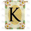America Forever Yellow Gingham Daisies Monogram House Flag