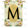 America Forever Yellow Gingham Daisies Monogram House Flag