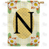 America Forever Yellow Gingham Daisies Monogram House Flag