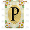 America Forever Yellow Gingham Daisies Monogram House Flag
