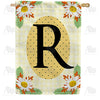 America Forever Yellow Gingham Daisies Monogram House Flag