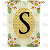 America Forever Yellow Gingham Daisies Monogram House Flag