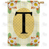 America Forever Yellow Gingham Daisies Monogram House Flag