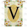 America Forever Yellow Gingham Daisies Monogram House Flag
