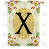 America Forever Yellow Gingham Daisies Monogram House Flag