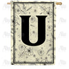 America Forever Flower Sketchings Monogram House Flag
