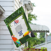 America Forever Personalized Tropical Birds House Flag