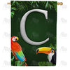 America Forever Tropical Birds Monogram House Flag