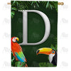 America Forever Tropical Birds Monogram House Flag