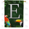 America Forever Tropical Birds Monogram House Flag