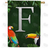 America Forever Tropical Birds Monogram House Flag