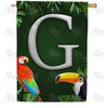 America Forever Tropical Birds Monogram House Flag