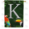 America Forever Tropical Birds Monogram House Flag