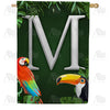 America Forever Tropical Birds Monogram House Flag