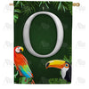 America Forever Tropical Birds Monogram House Flag