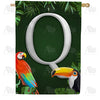 America Forever Tropical Birds Monogram House Flag