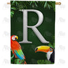 America Forever Tropical Birds Monogram House Flag