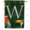 America Forever Tropical Birds Monogram House Flag