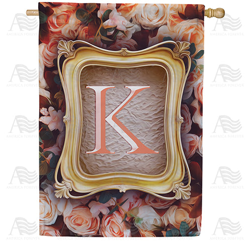 America Forever Antique Gold Frame Monogram House Flag
