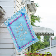 America Forever Personalized Blue And Purple Hydrangea Message House Flag