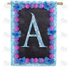 America Forever Blue And Purple Hydrangea Monogram House Flag