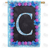 America Forever Blue And Purple Hydrangea Monogram House Flag
