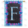 America Forever Blue And Purple Hydrangea Monogram House Flag