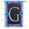 America Forever Blue And Purple Hydrangea Monogram House Flag