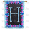 America Forever Blue And Purple Hydrangea Monogram House Flag